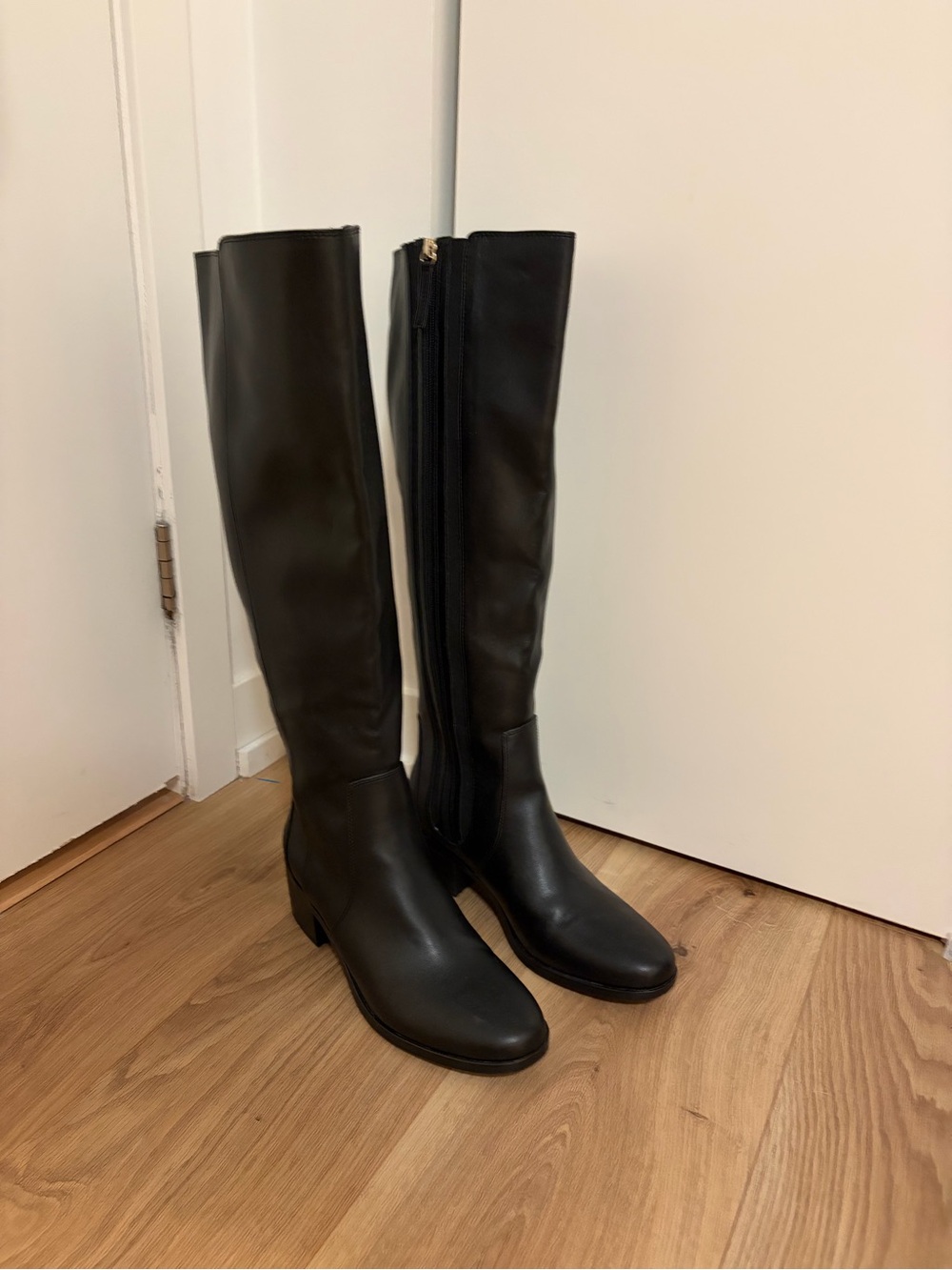 Aldo Tall Black Knee-High Heeled Boots